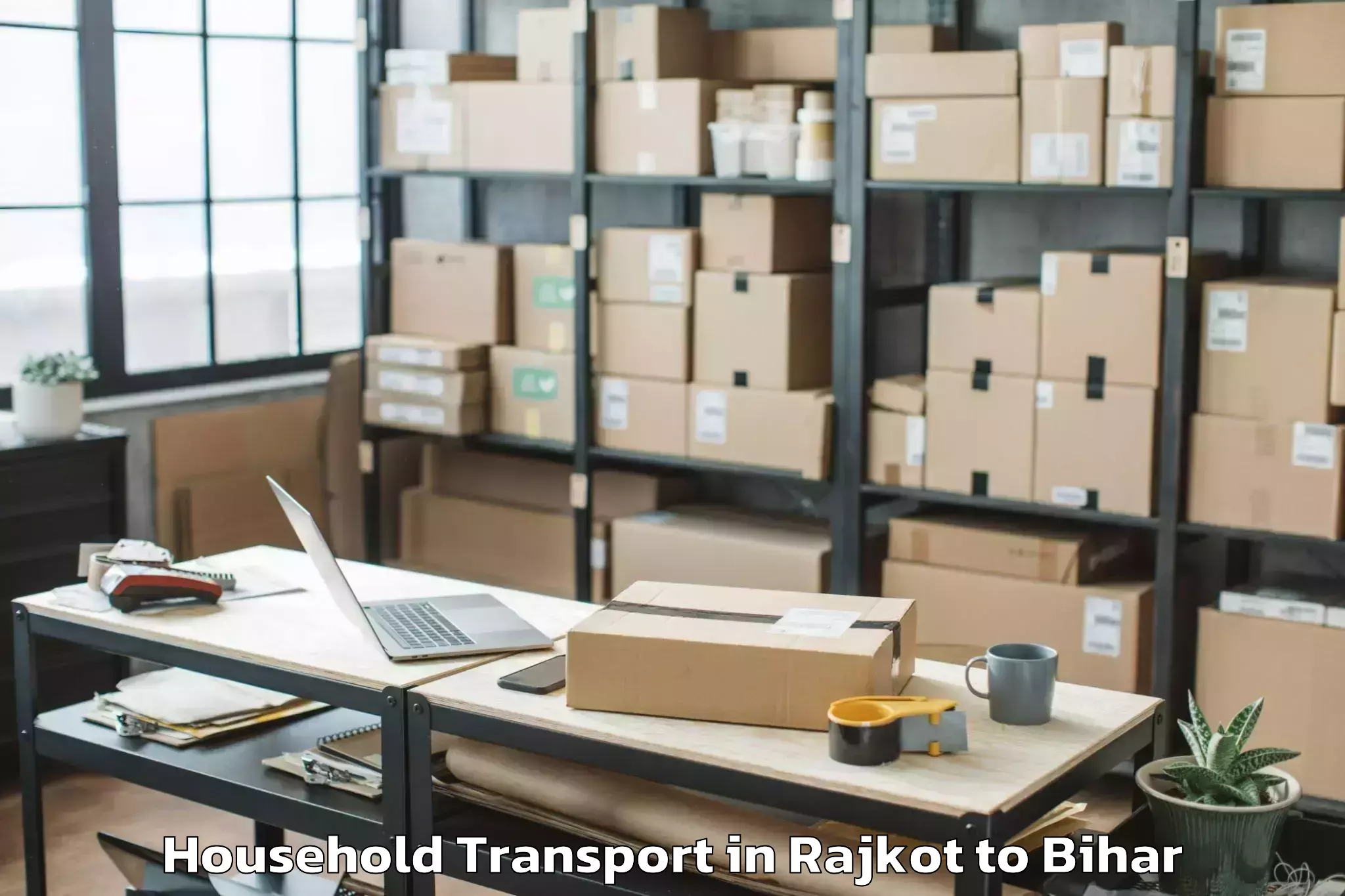 Top Rajkot to Tilka Manjhi Bhagalpur Univers Household Transport Available